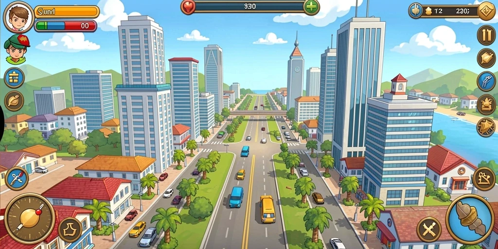 Visual menawan dari lingkungan dalam game RICH7.